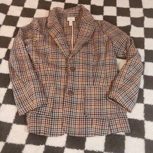 St. John's Bay Blue and Brown Plaid Blazer